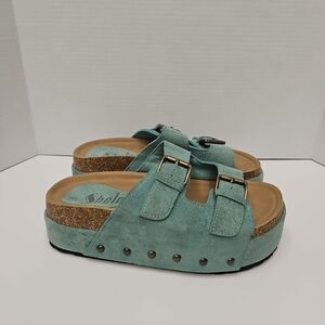 Shellys London Aqua Buckle Clogs